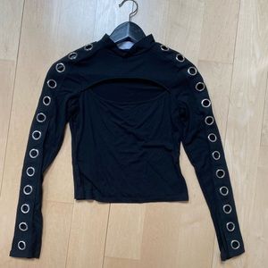 LF Emma and Sam Black Cut-Out Long Sleeve